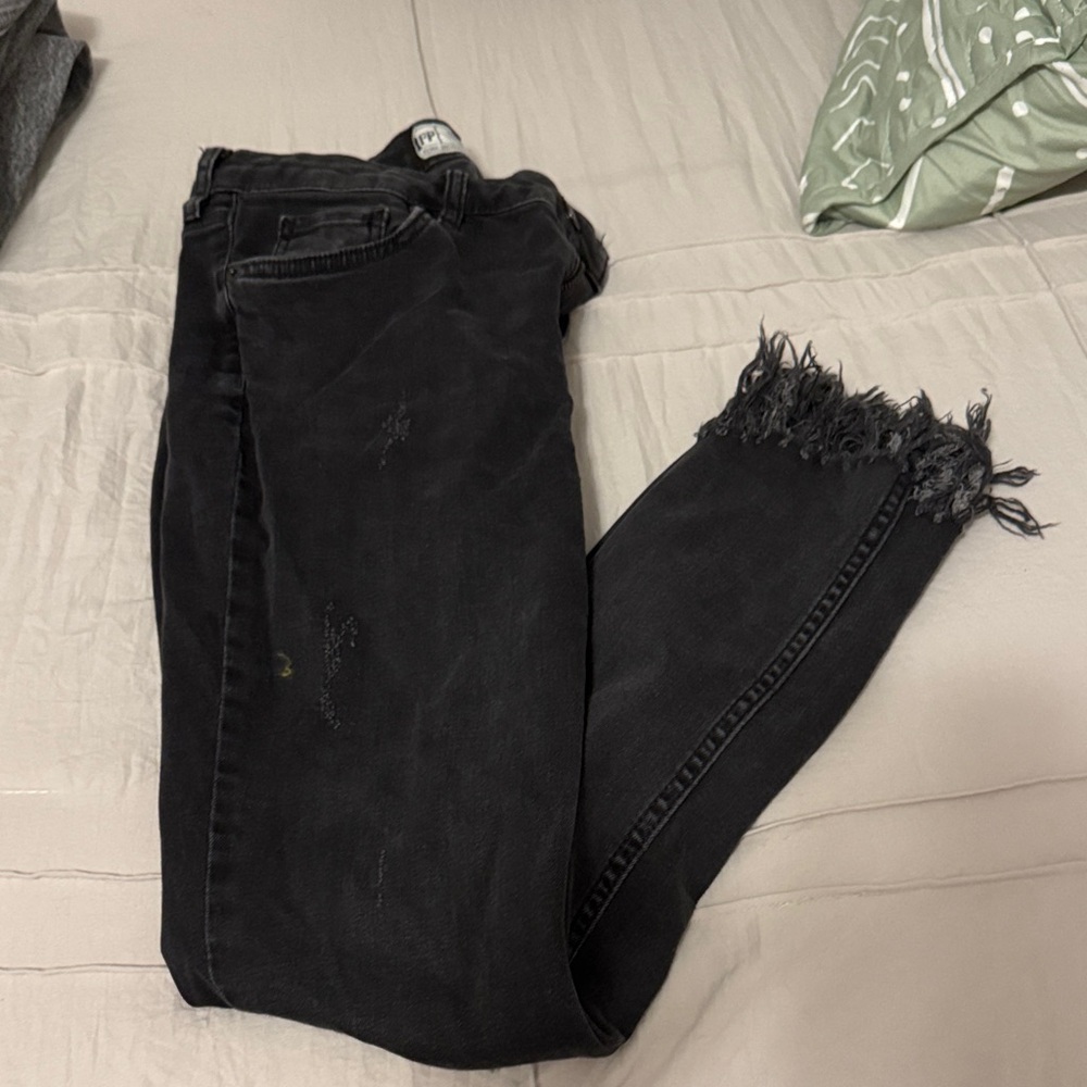 Free People Charcoal Denim Pants